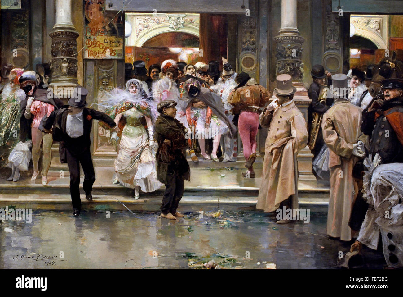 Leaving the Masqued Ball 1905 José García Ramos - Andalusia Spanish Spain Stock Photo