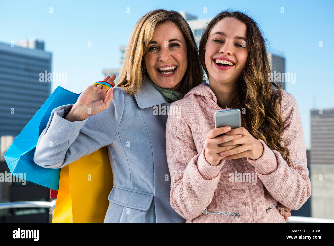 Mother and daughter smiling Stock Photo