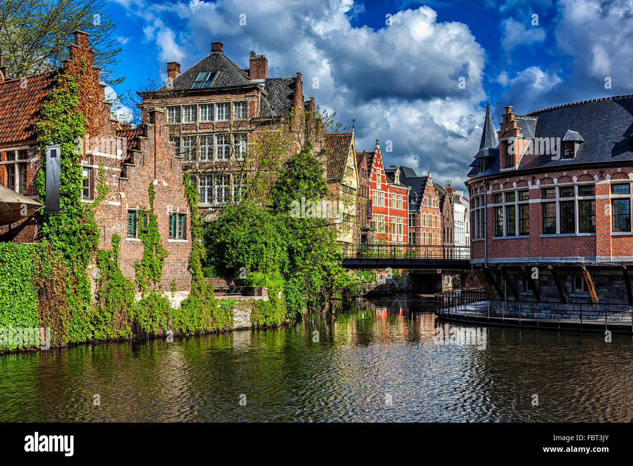 Ghent canal. Ghent, Belgium Stock Photo Alamy
