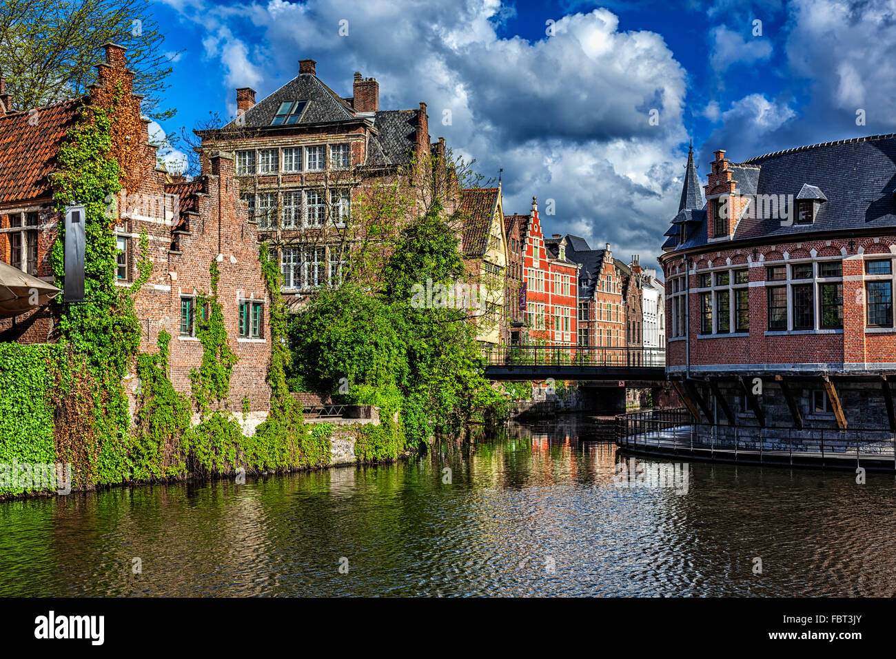 Ghent canal. Ghent, Belgium Stock Photo