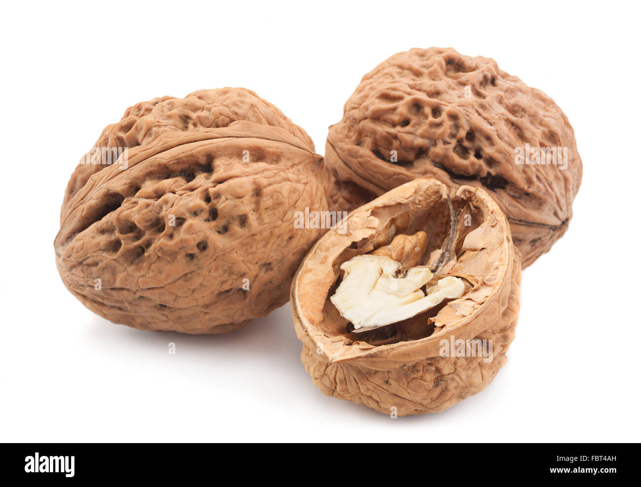 Walnut fruit closeup isolated on white background Stock Photo - Alamy