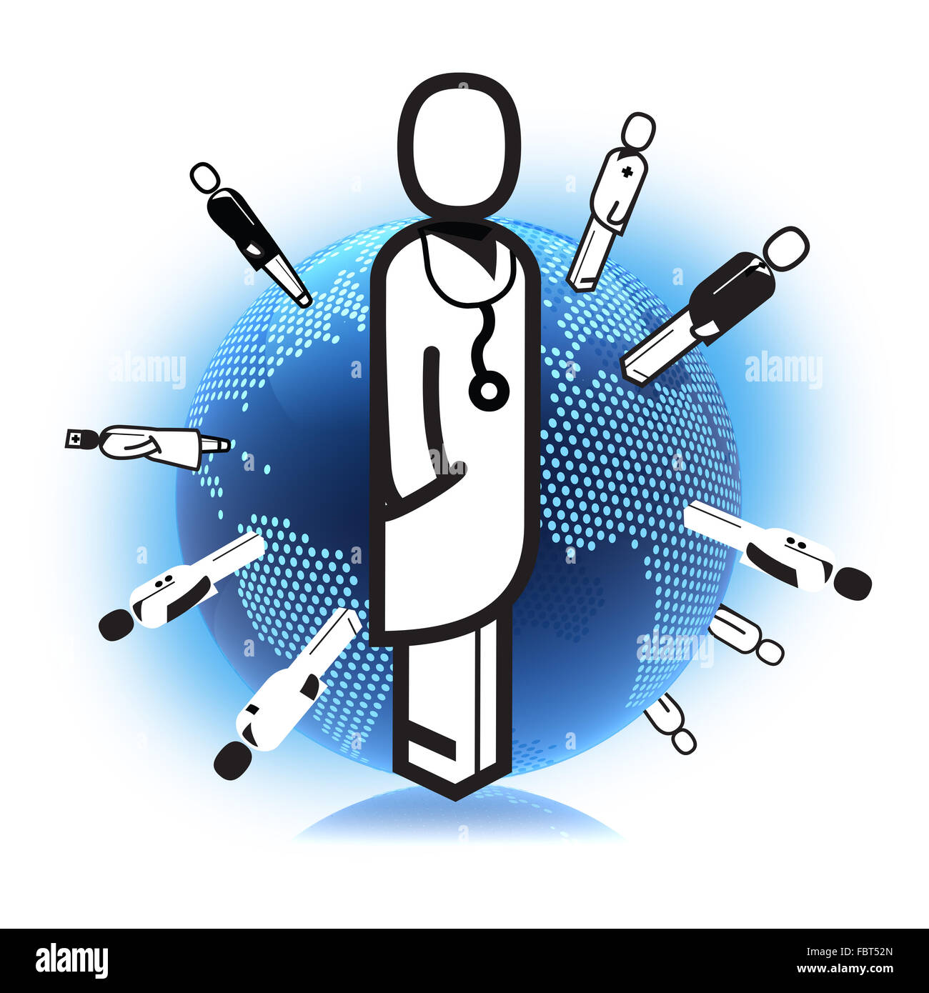 Doc in front of Medical career network Stock Photo Alamy