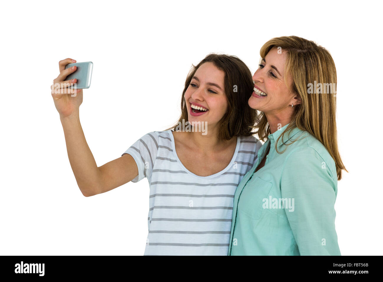 Mother and daughter make a selfie Stock Photo