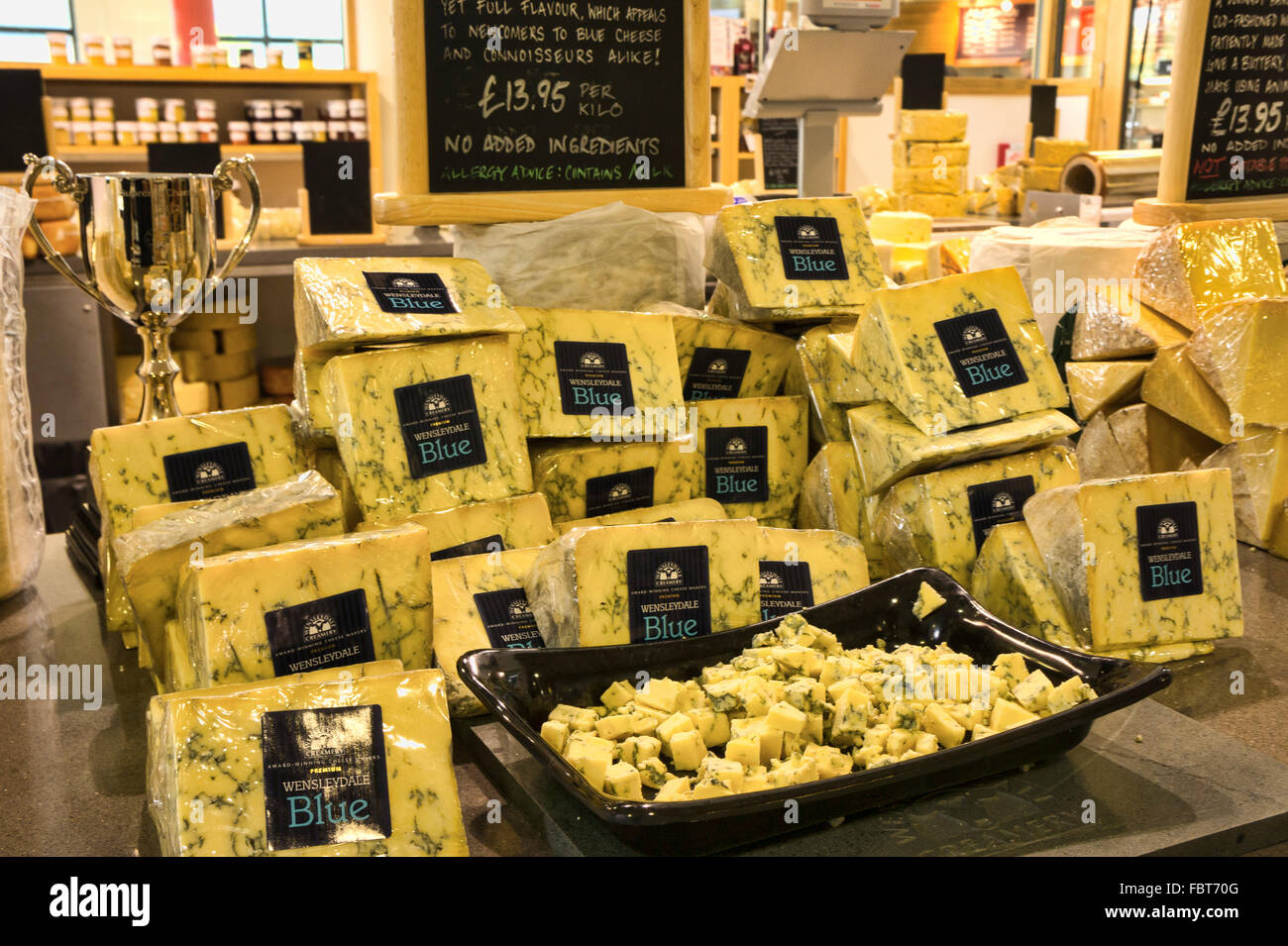 Wensleydale Cheese, Hawes visitor Centre, Yorkshire Dales, North England, UK Stock Photo