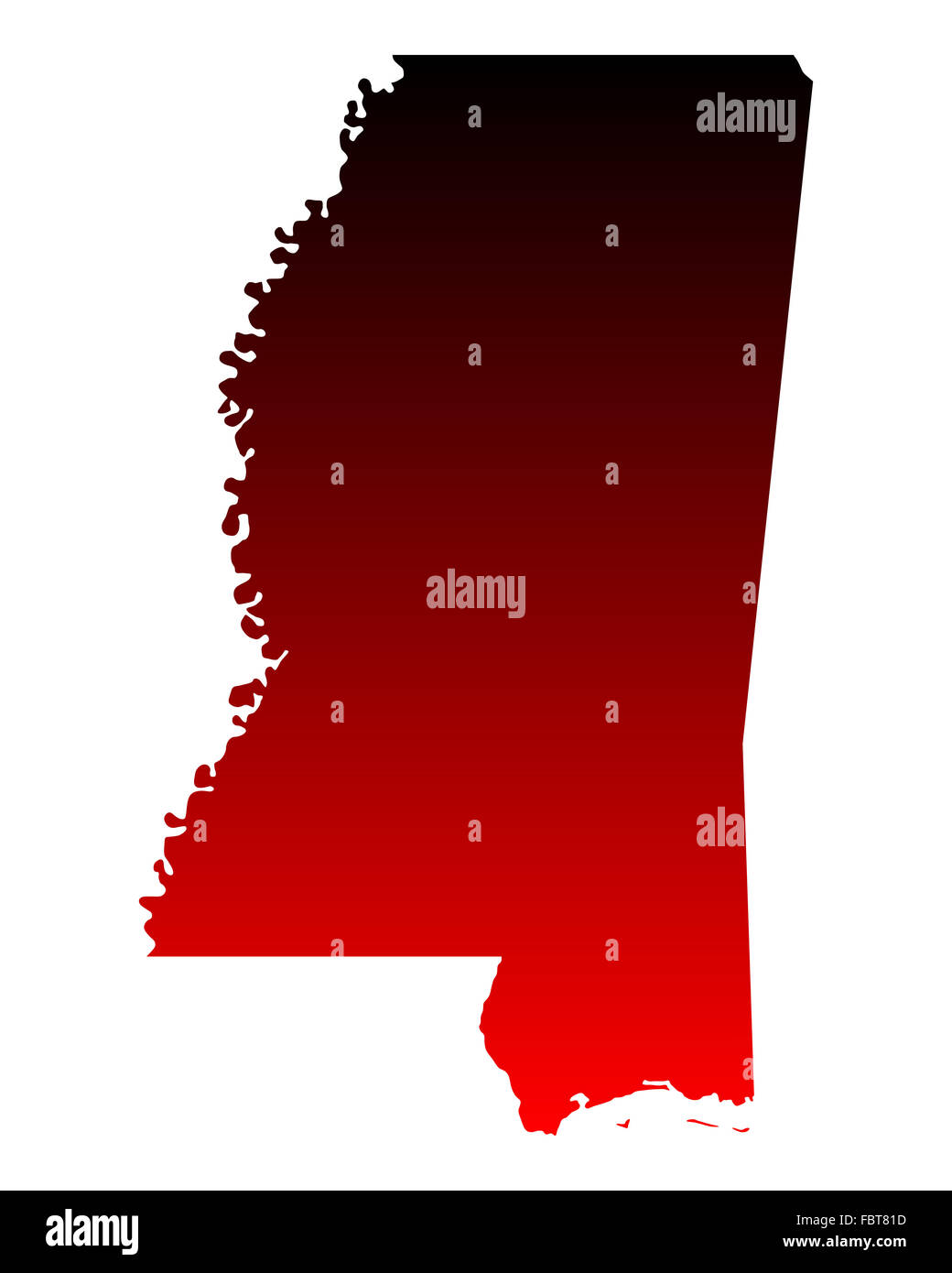 Map of Mississippi Stock Photo - Alamy