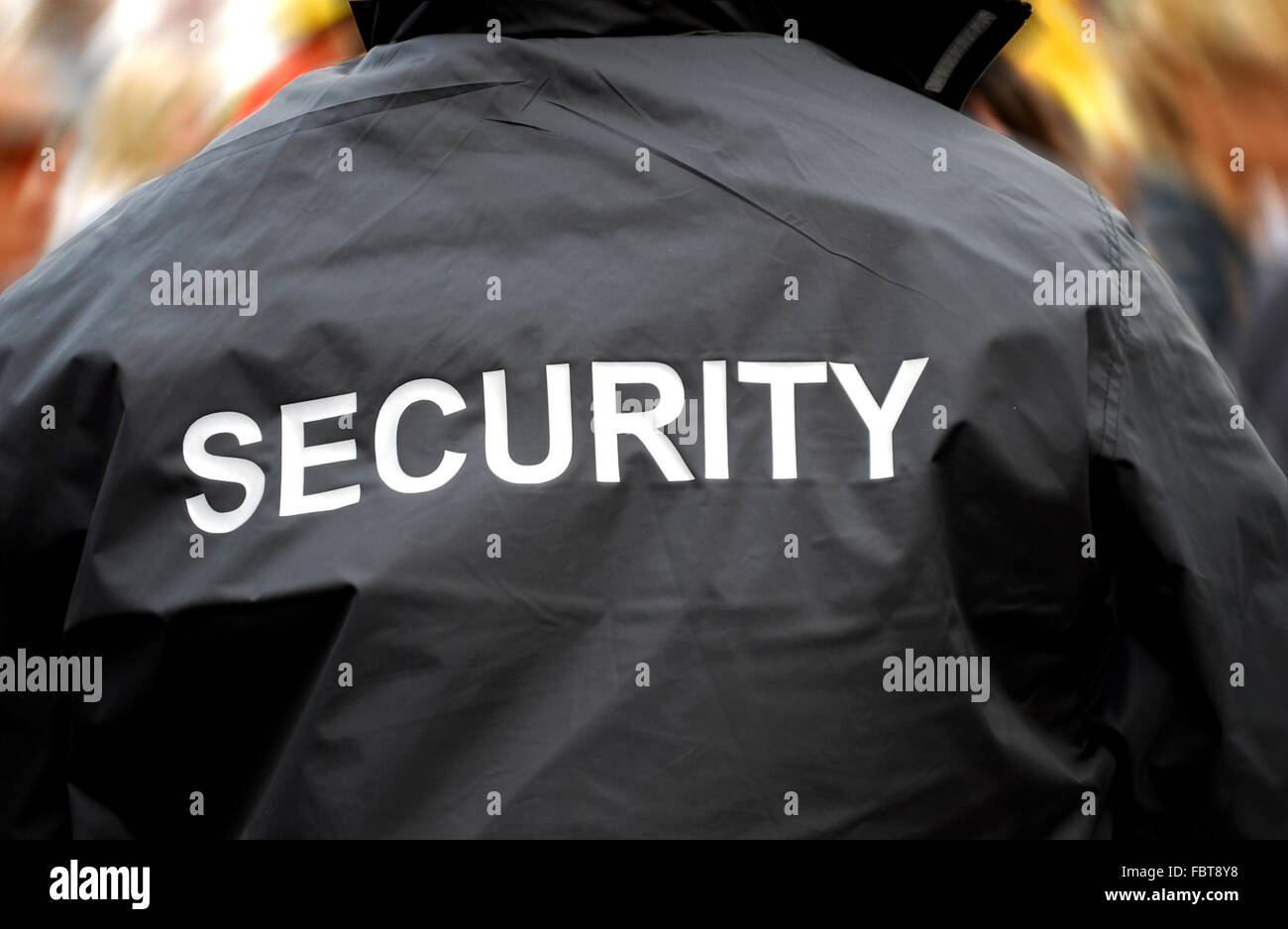 back of a security guard Stock Photo