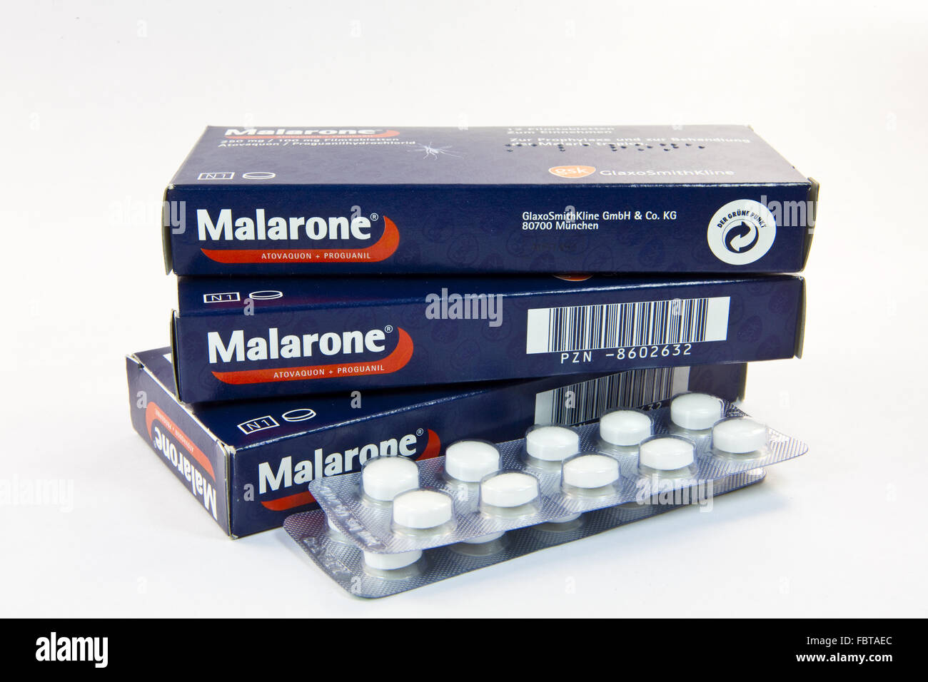 The malaria drug Malerone Stock Photo