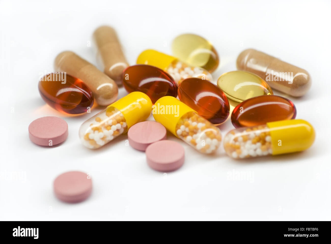 pills over white Stock Photo