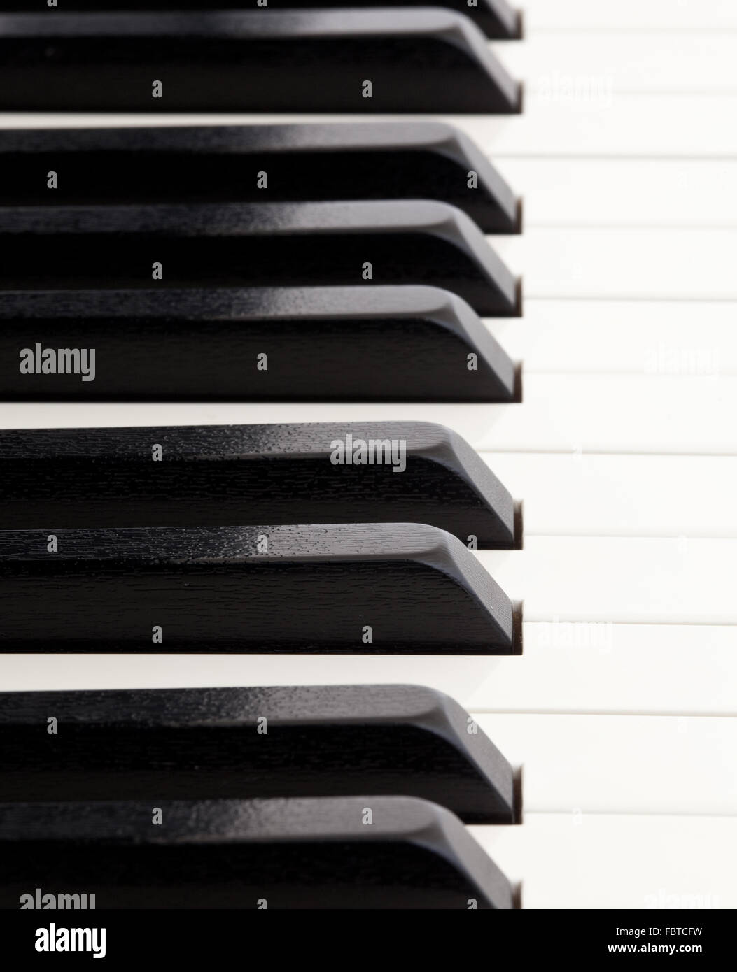 Macro image of quality piano keys from grand piano Stock Photo