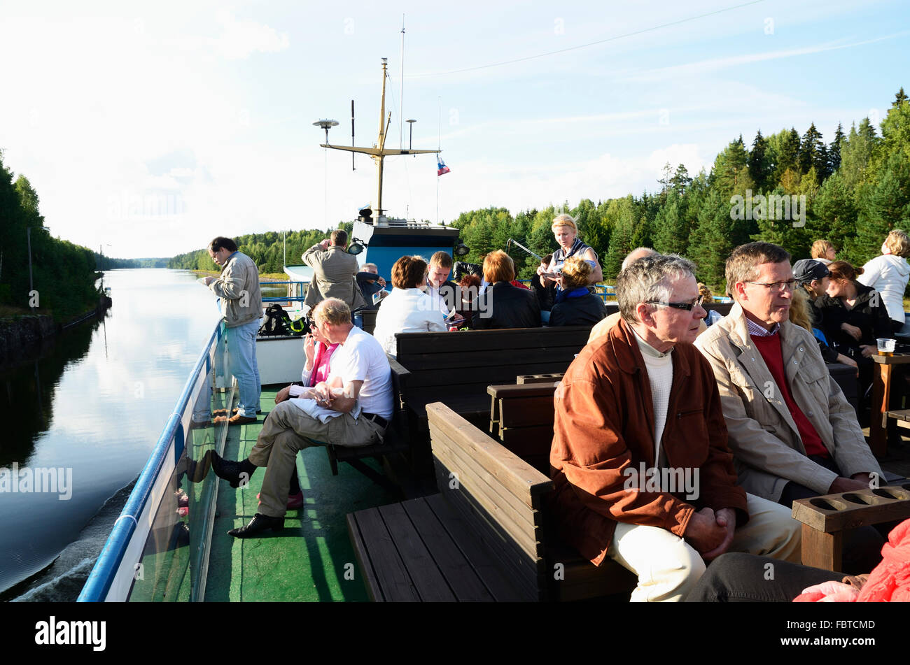 Top deck of ferry. The Saimaa Canal is a transportation canal that