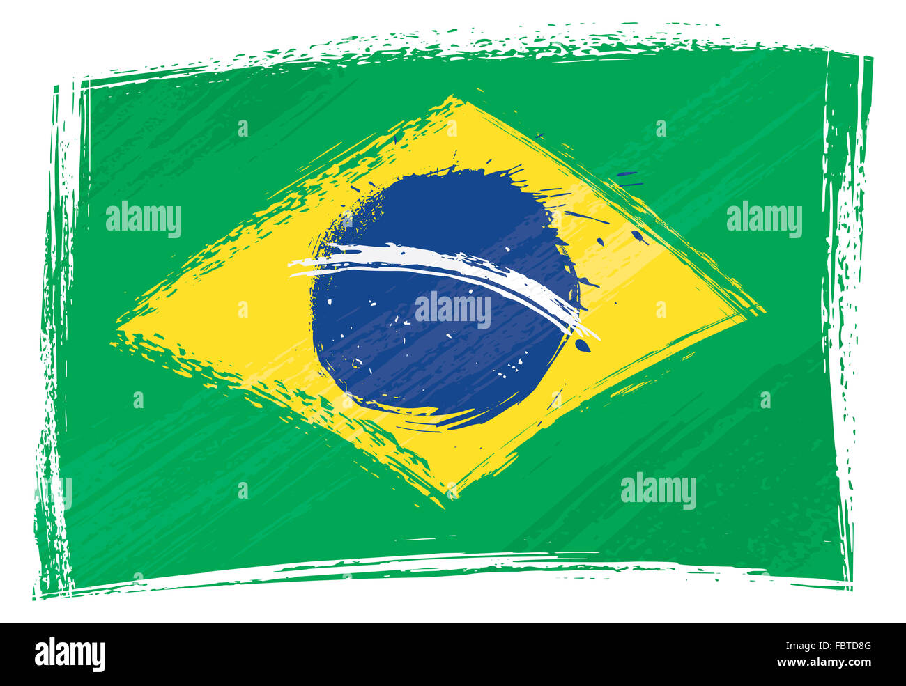 Grunge Brazil flag Stock Photo