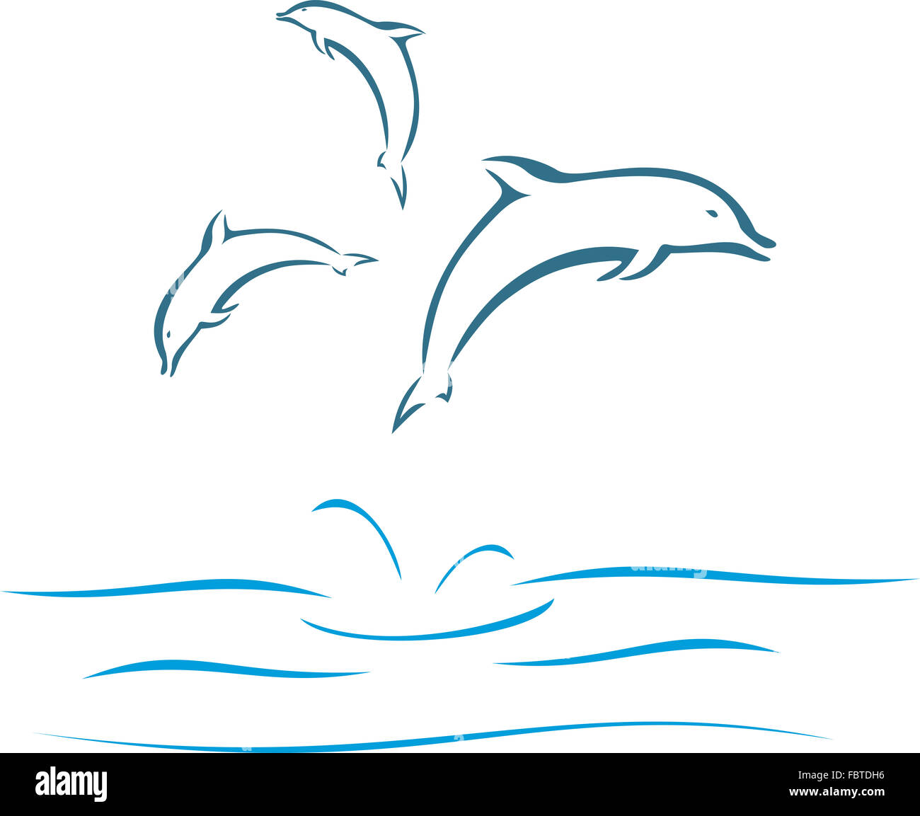 Нарисовать дельфина выпрыгивающего из воды
