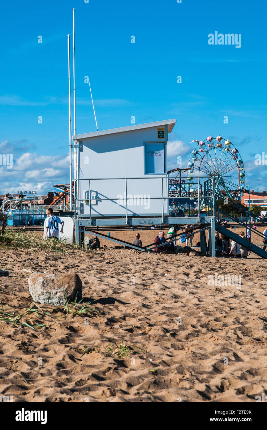 the life saving tower Skegness beach Lincolnshire Ray Boswell Stock Photo