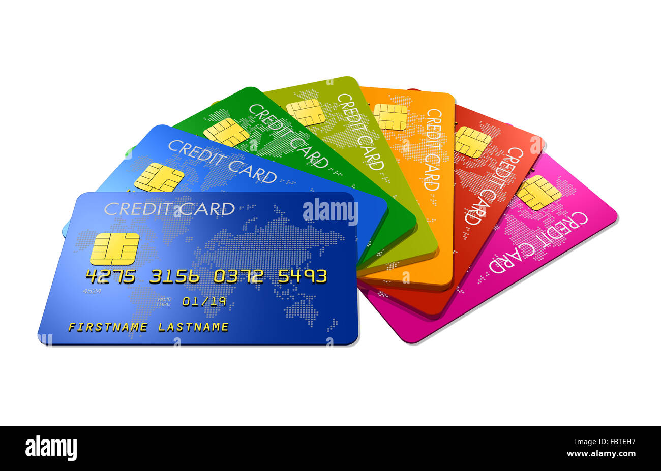 Colored credit cards Stock Photo Alamy