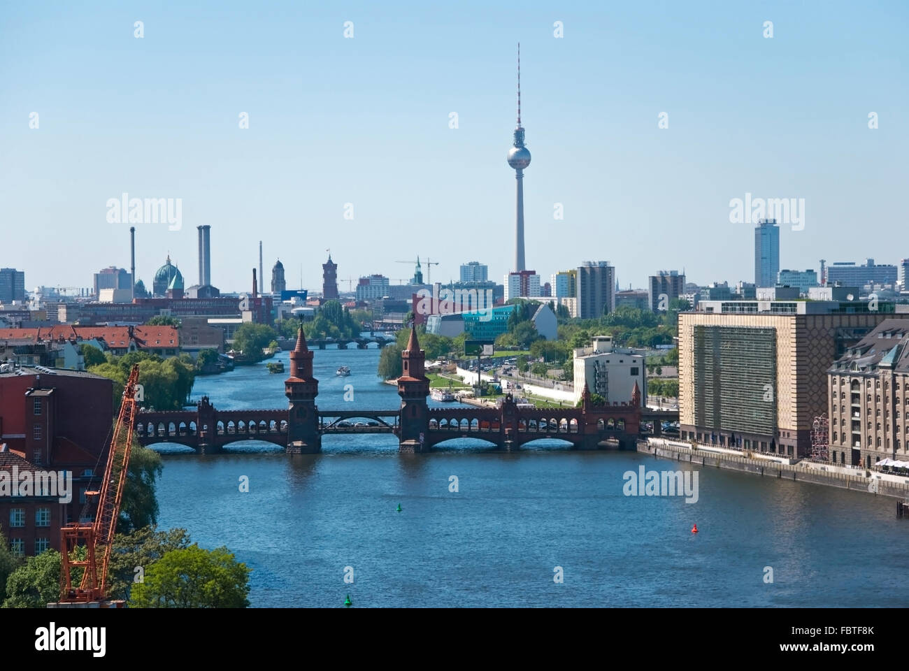 berlin skyline aerial photo Stock Photo