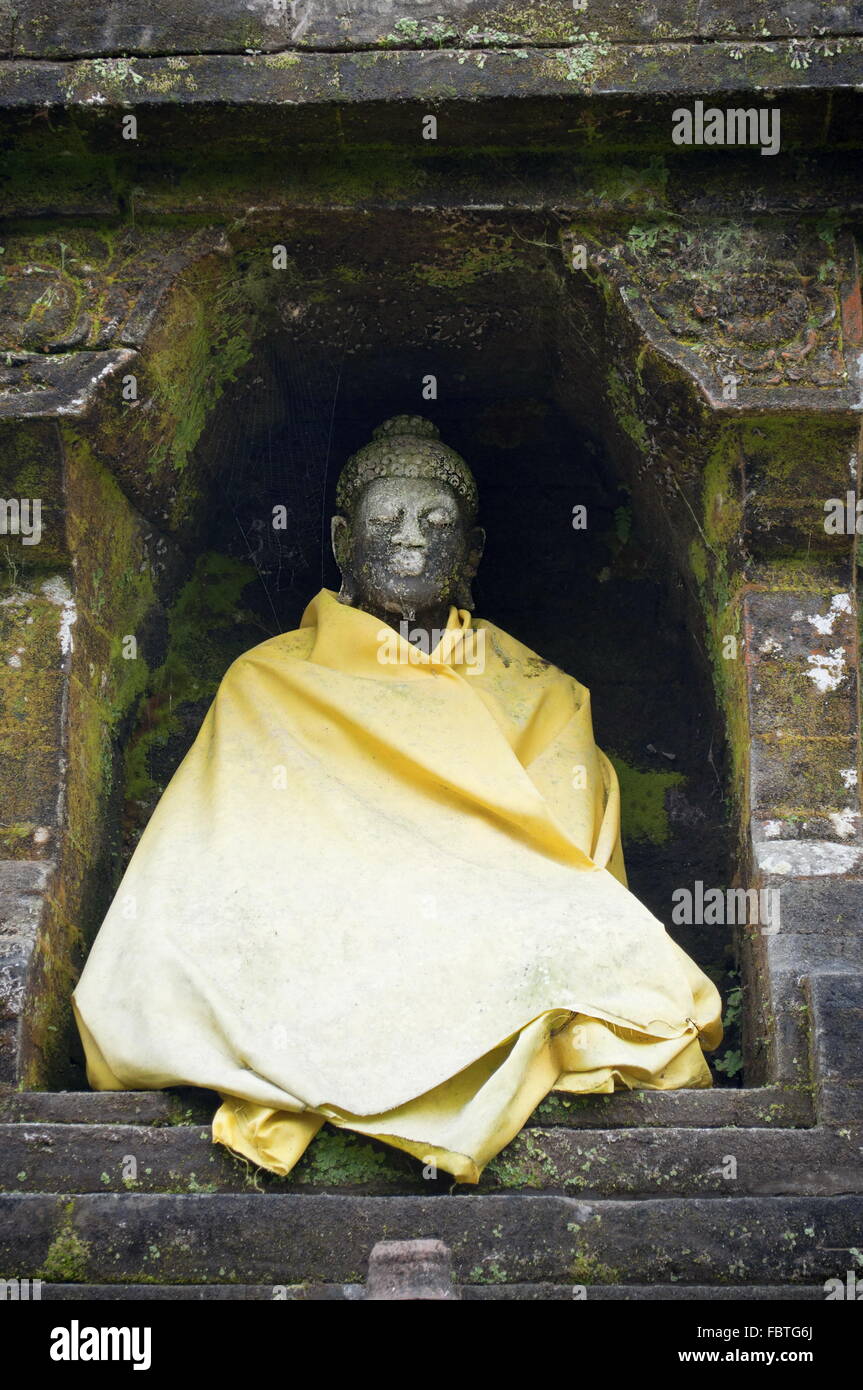 Buddha Statue Covered With A Yellow Blanket Stock Photo Alamy