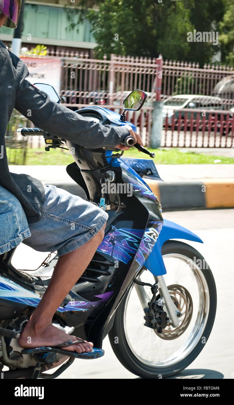 Motorcycle In Motion Stock Photo Alamy