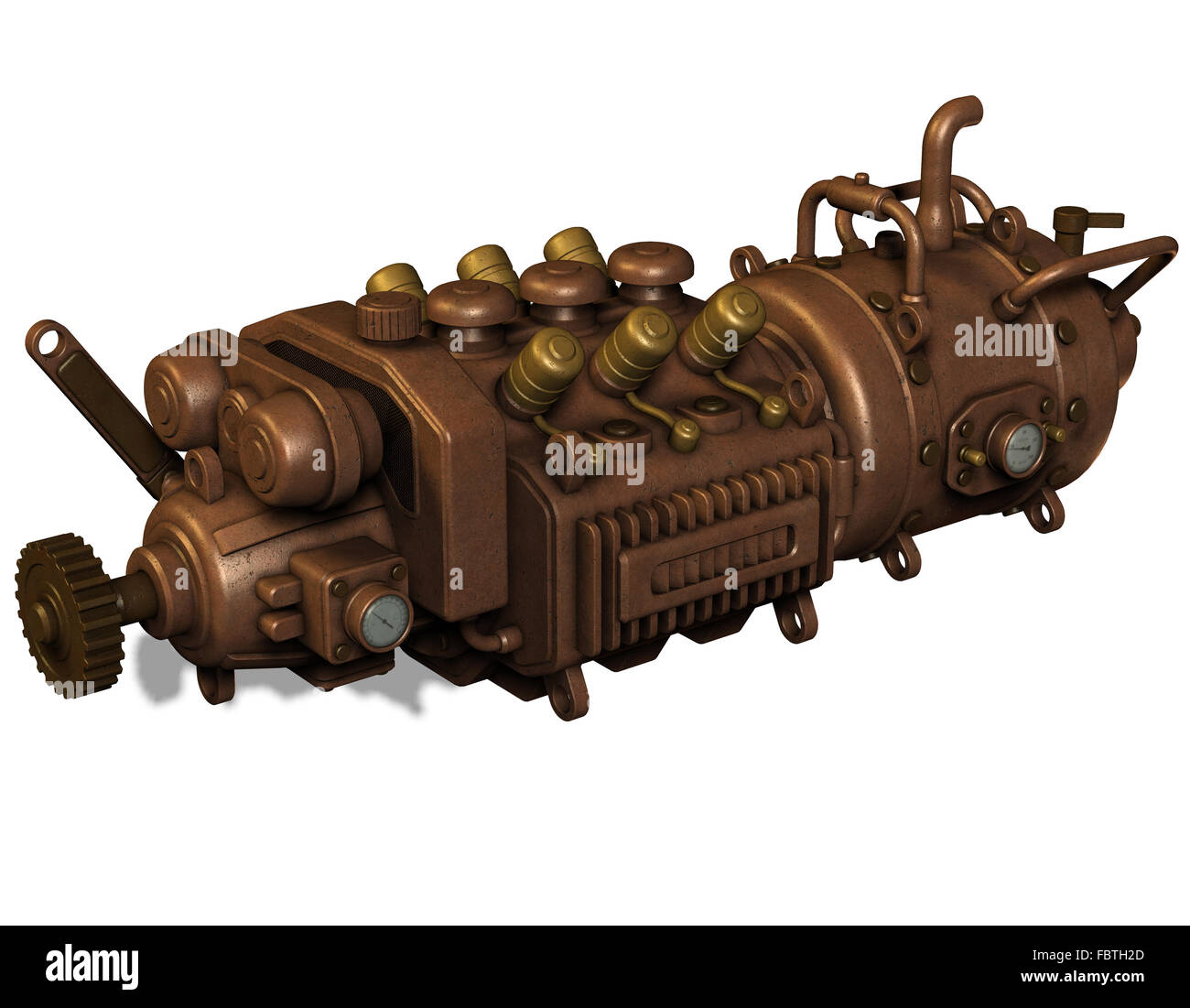 Illustration of an old engine Stock Photo - Alamy