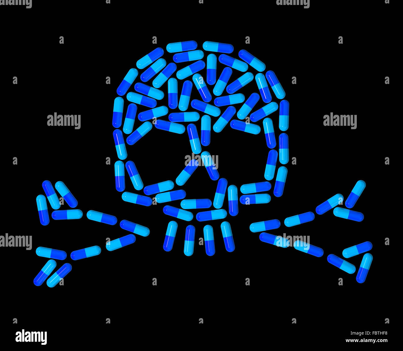 Skull made of capsule pills Stock Photo Alamy