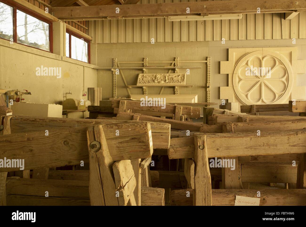 Storeroom of the stone centre Stock Photo