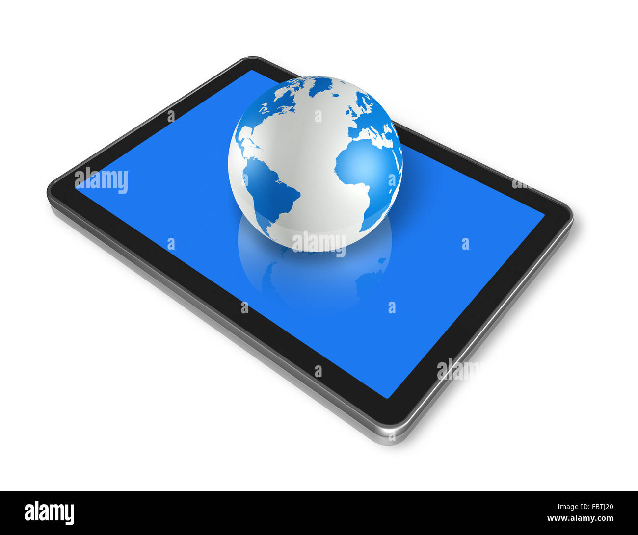 digital tablet pc and world globe Stock Photo