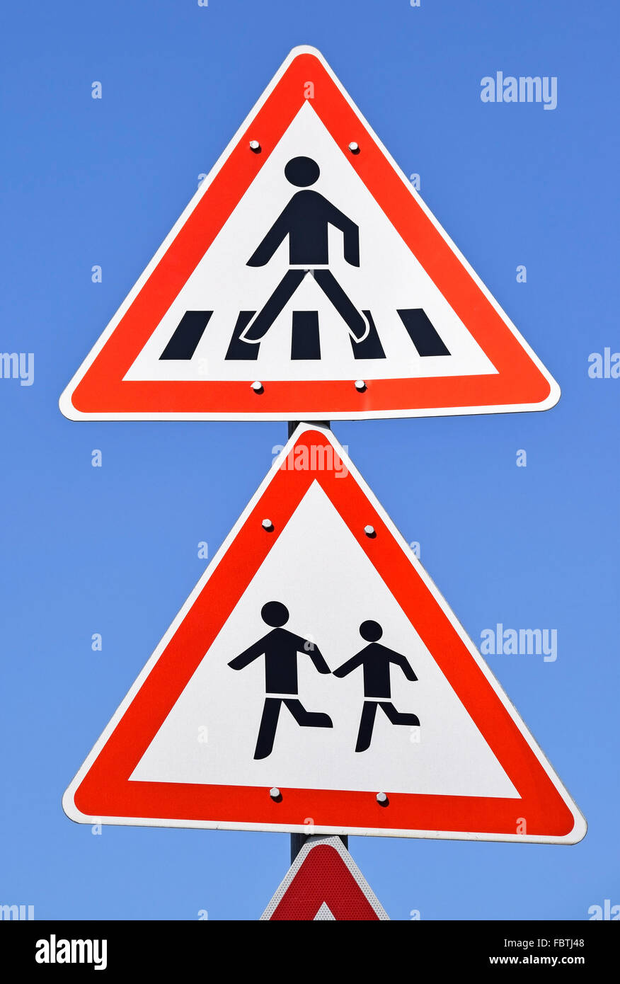Pedestrian danger sign red triangle hi-res stock photography and images ...