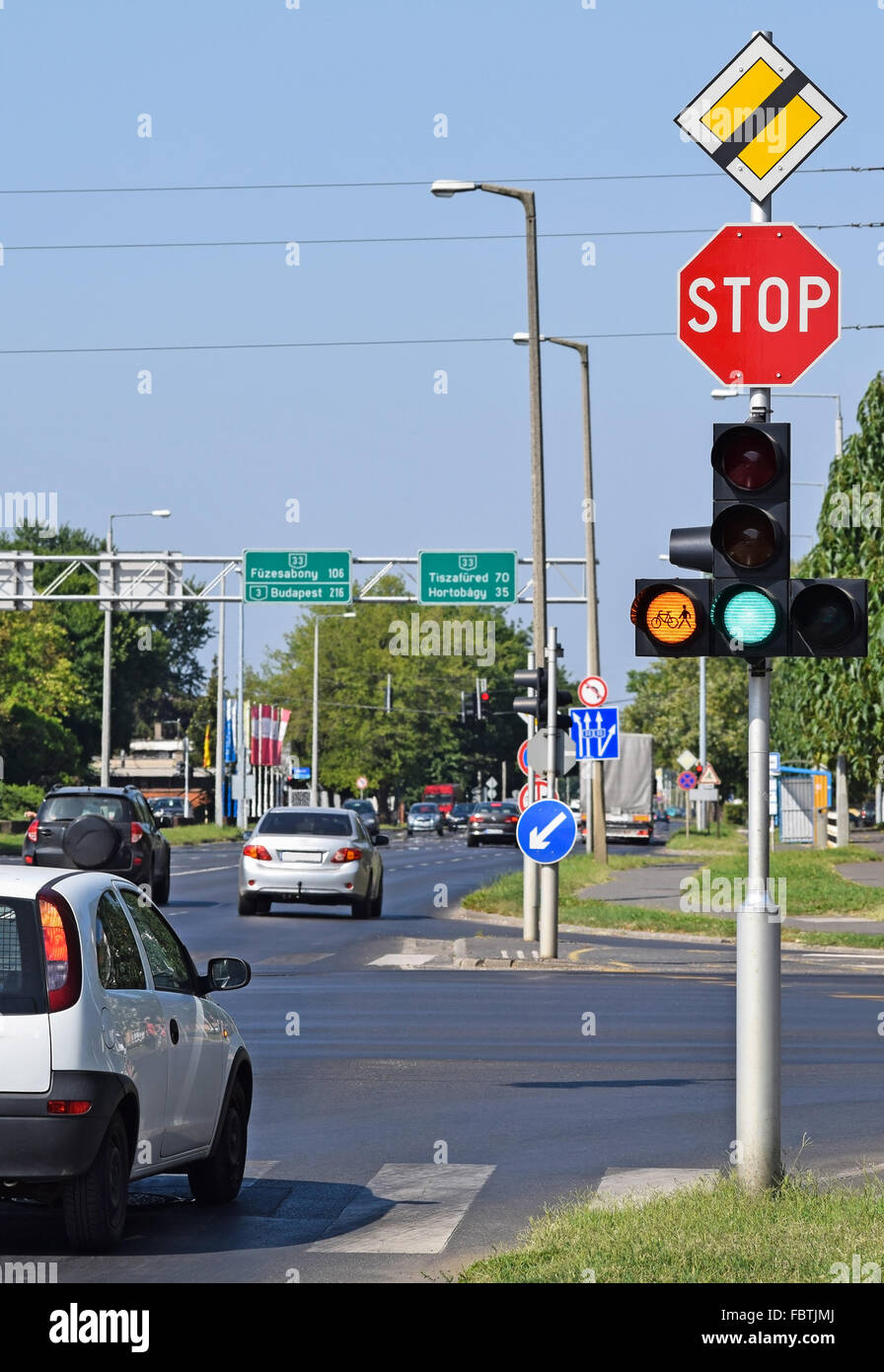 Pedestrian crossing sign red triangle hi-res stock photography and ...