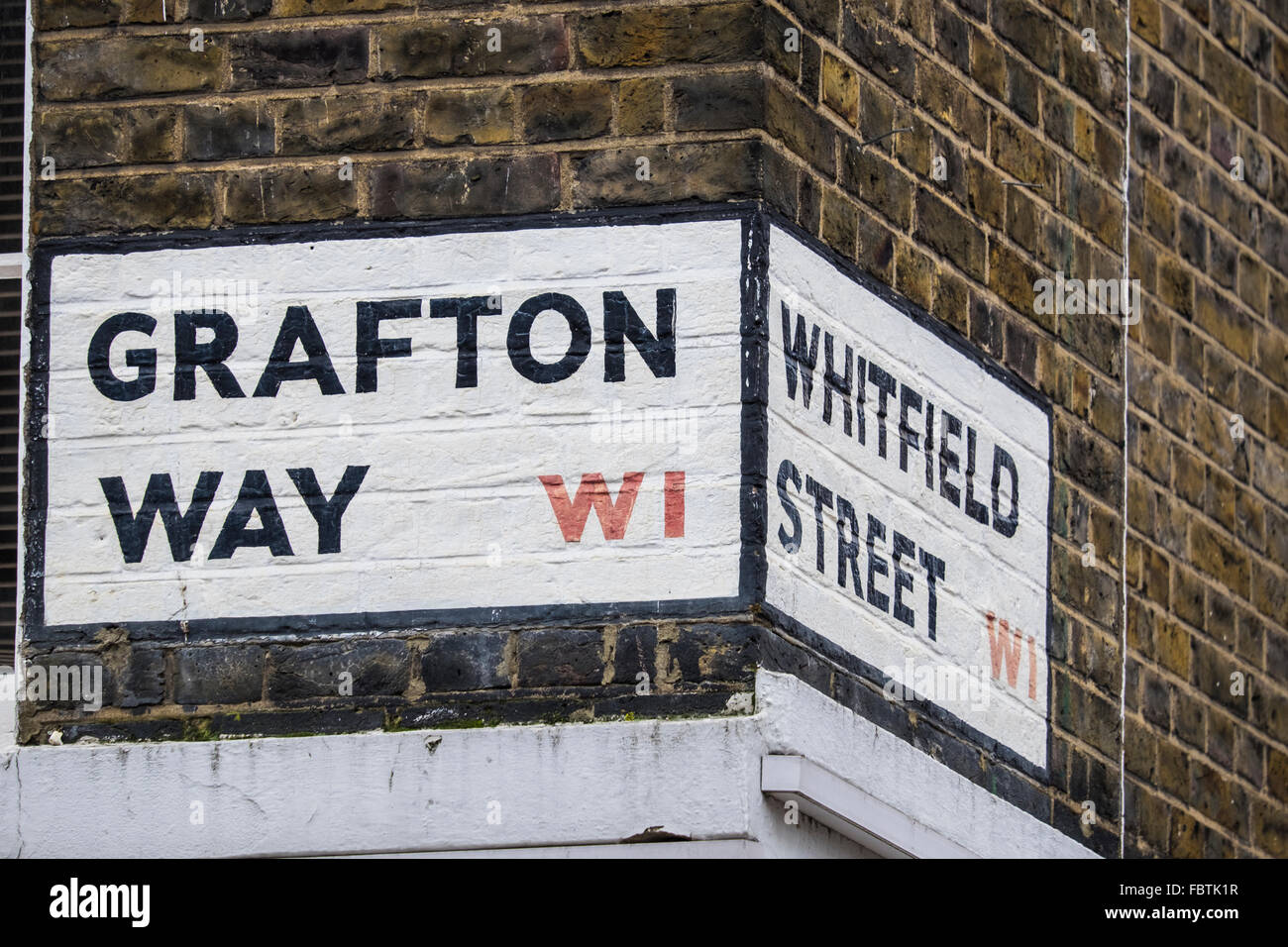 Grafton Way&Whitfield Street sign, London, England, U.K Stock Photo Alamy