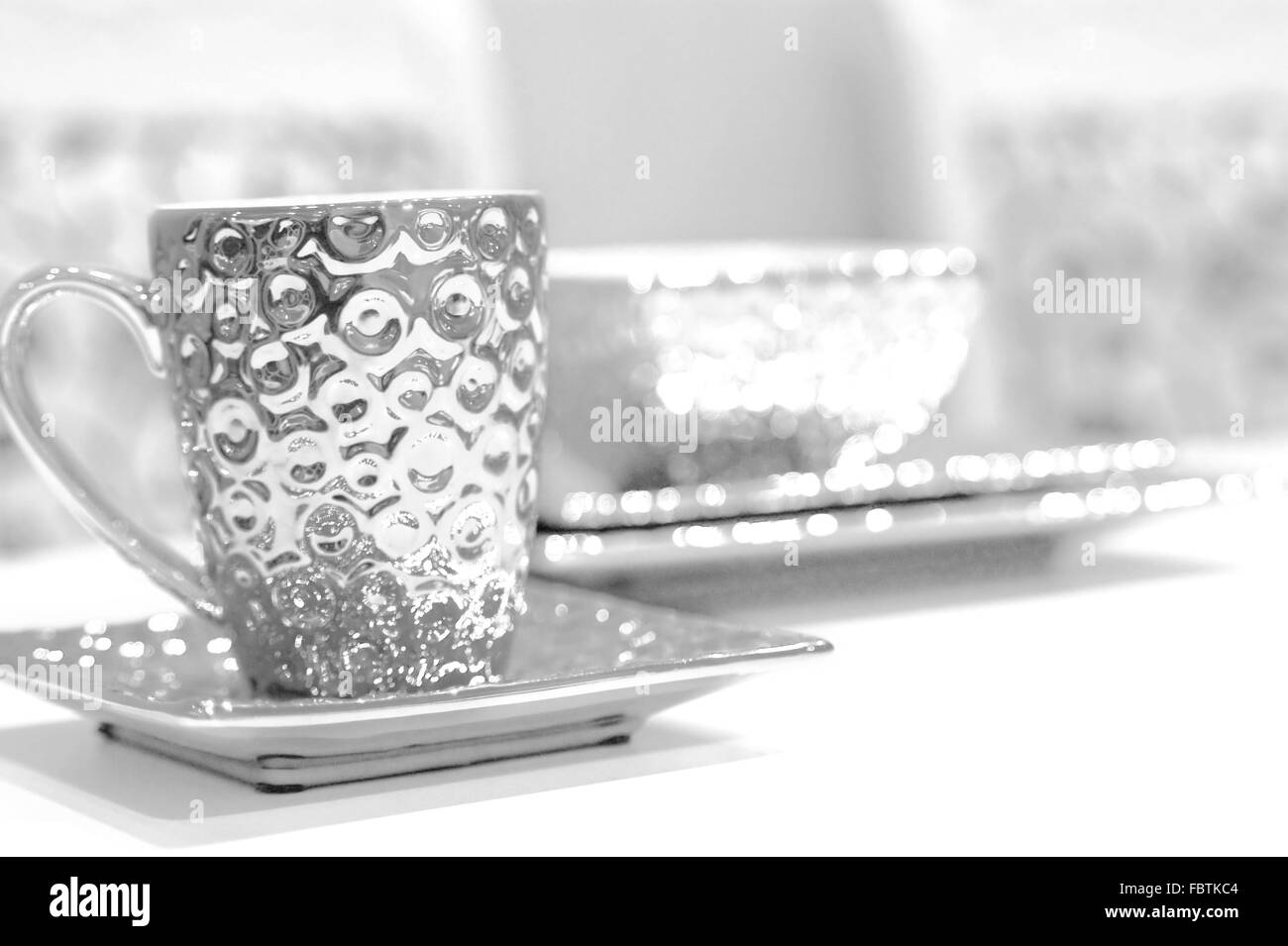 Silver tea cup Stock Photo Alamy