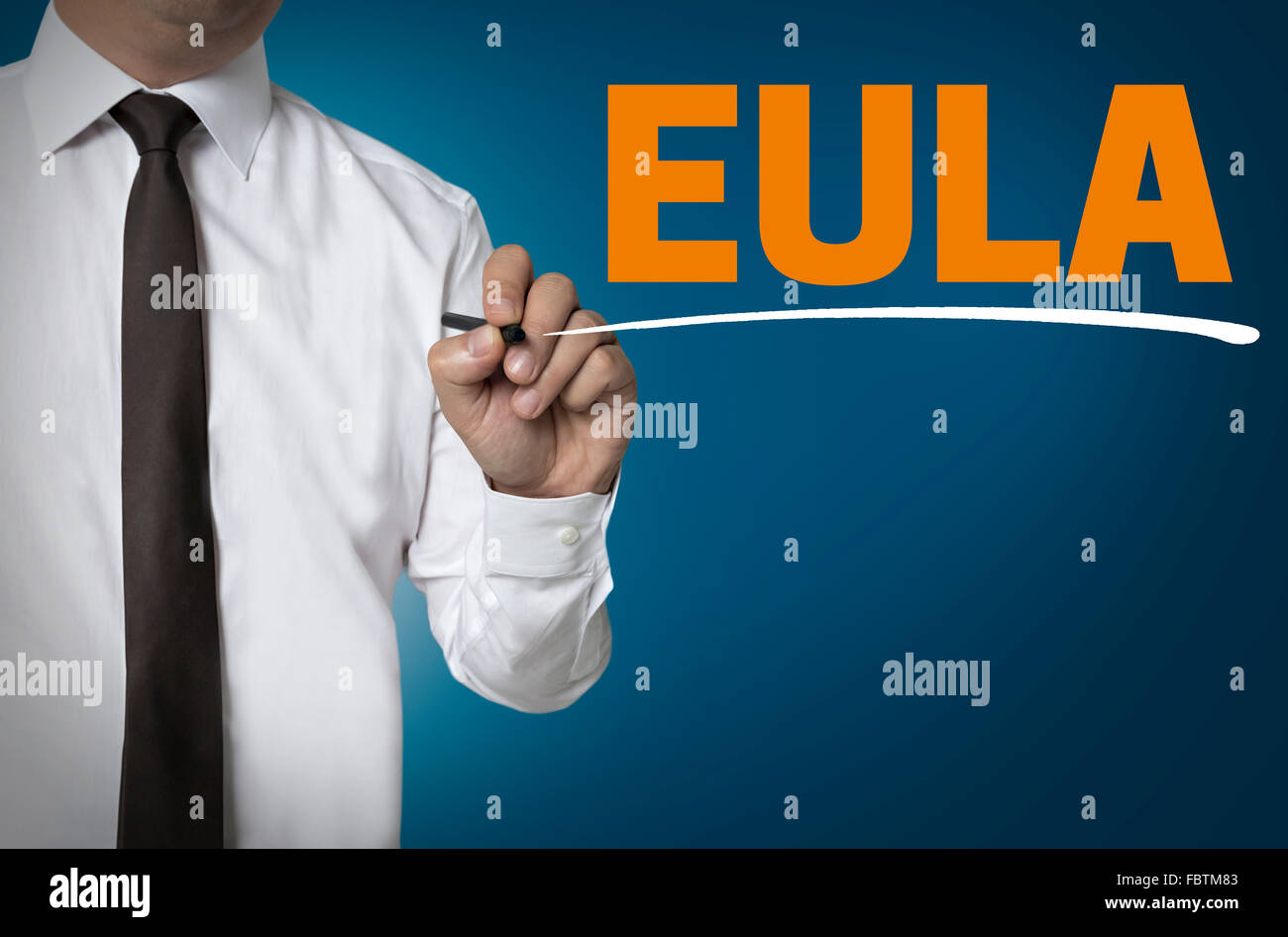 Eula is written by businessman background concept. Stock Photo