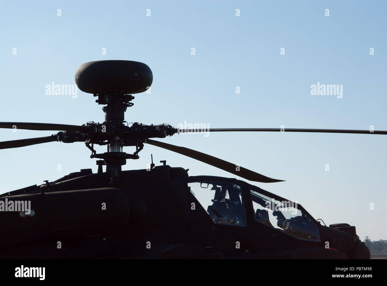 Fragment of AH-64D helicopter Stock Photo