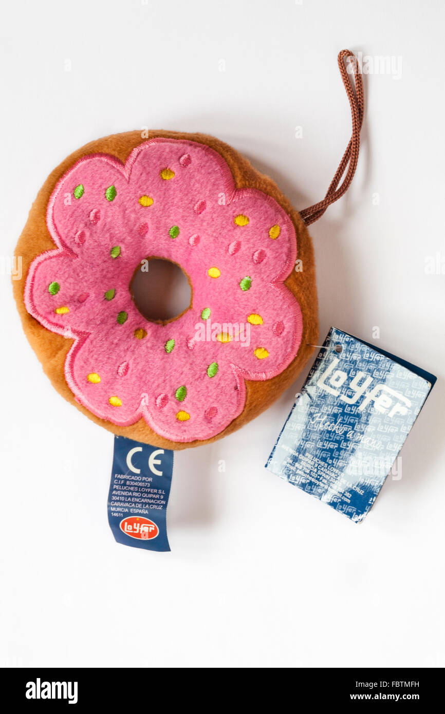 Loyfer soft cuddly ring doughnut toy isolated on white background Stock Photo