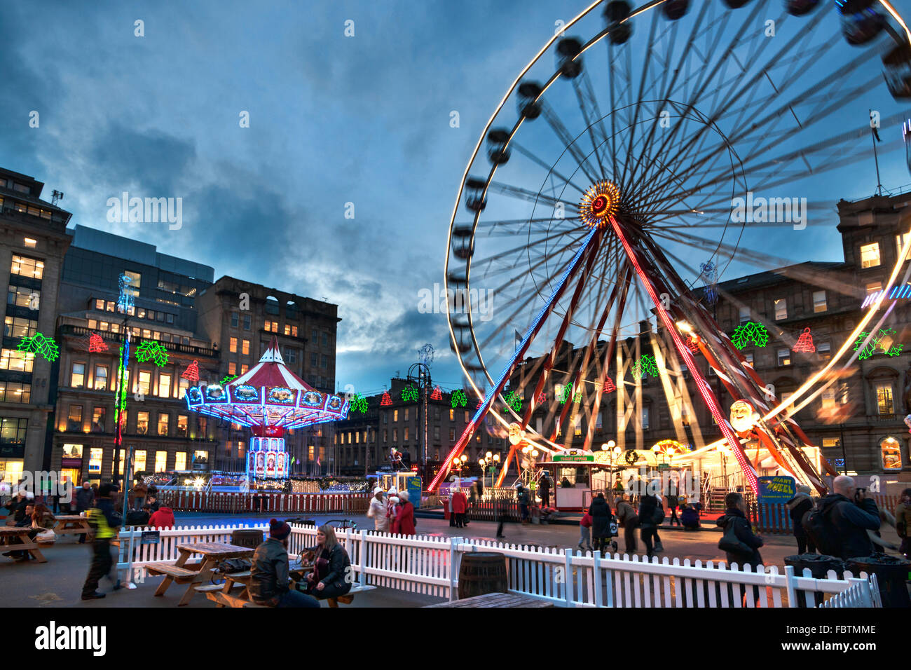 Square Glasgow, Christmas lights and decorations, Scotland, UK