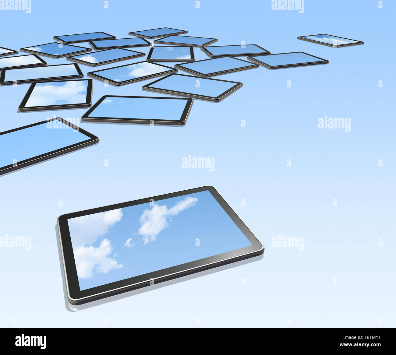 3D TV screens, digital tablet PC Stock Photo