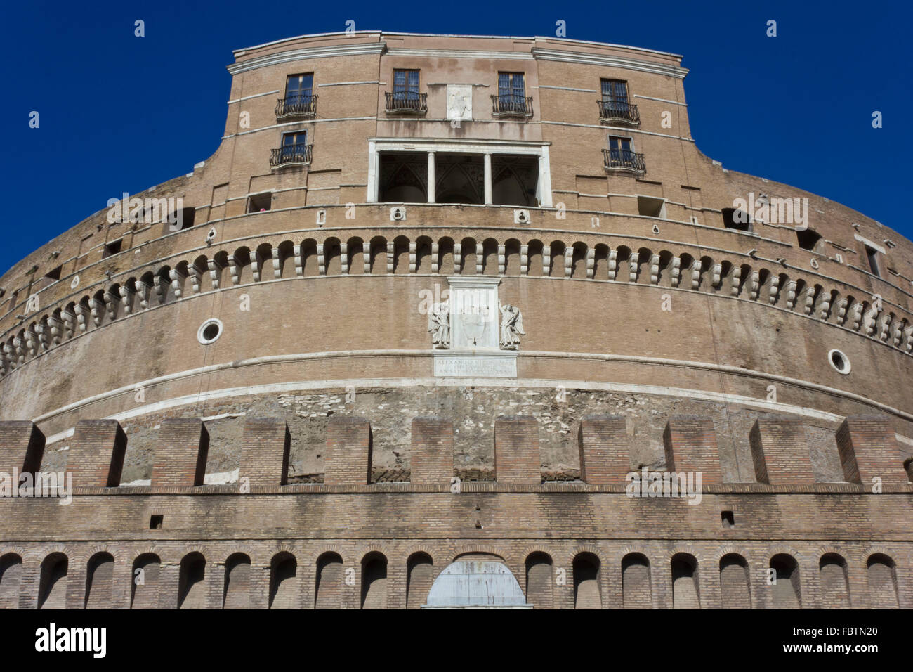Castle Complicated Rome ROME, ITALY - DECEMBER 31 2014: Architectural close up of Castel Sant ...