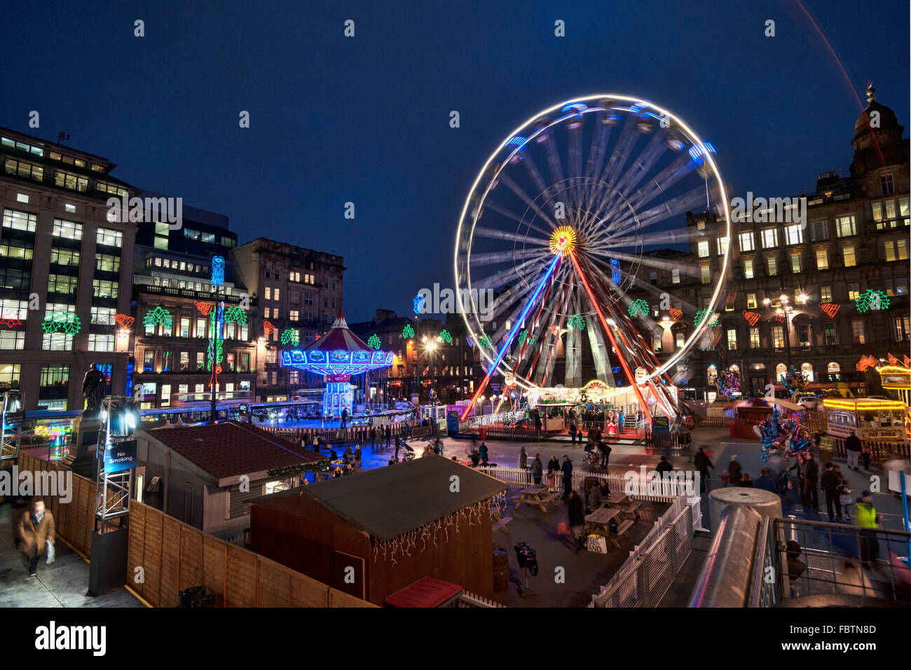 Square Glasgow, Christmas lights and decorations, Scotland, UK