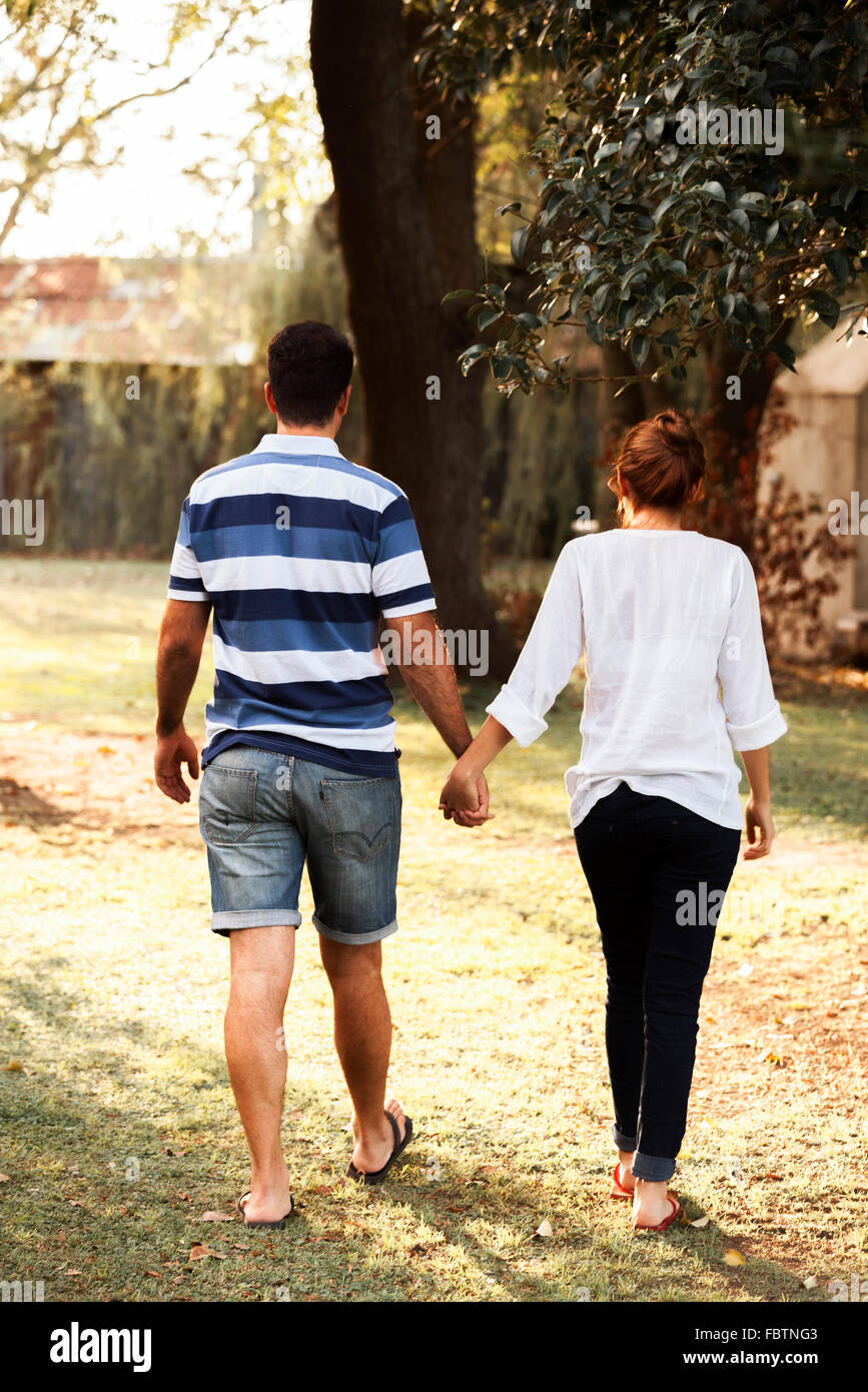 Couple going on walk together Stock Photo
