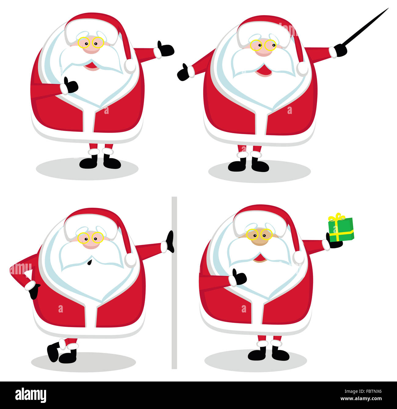 Santas in different positions. Set#1 Stock Photo
