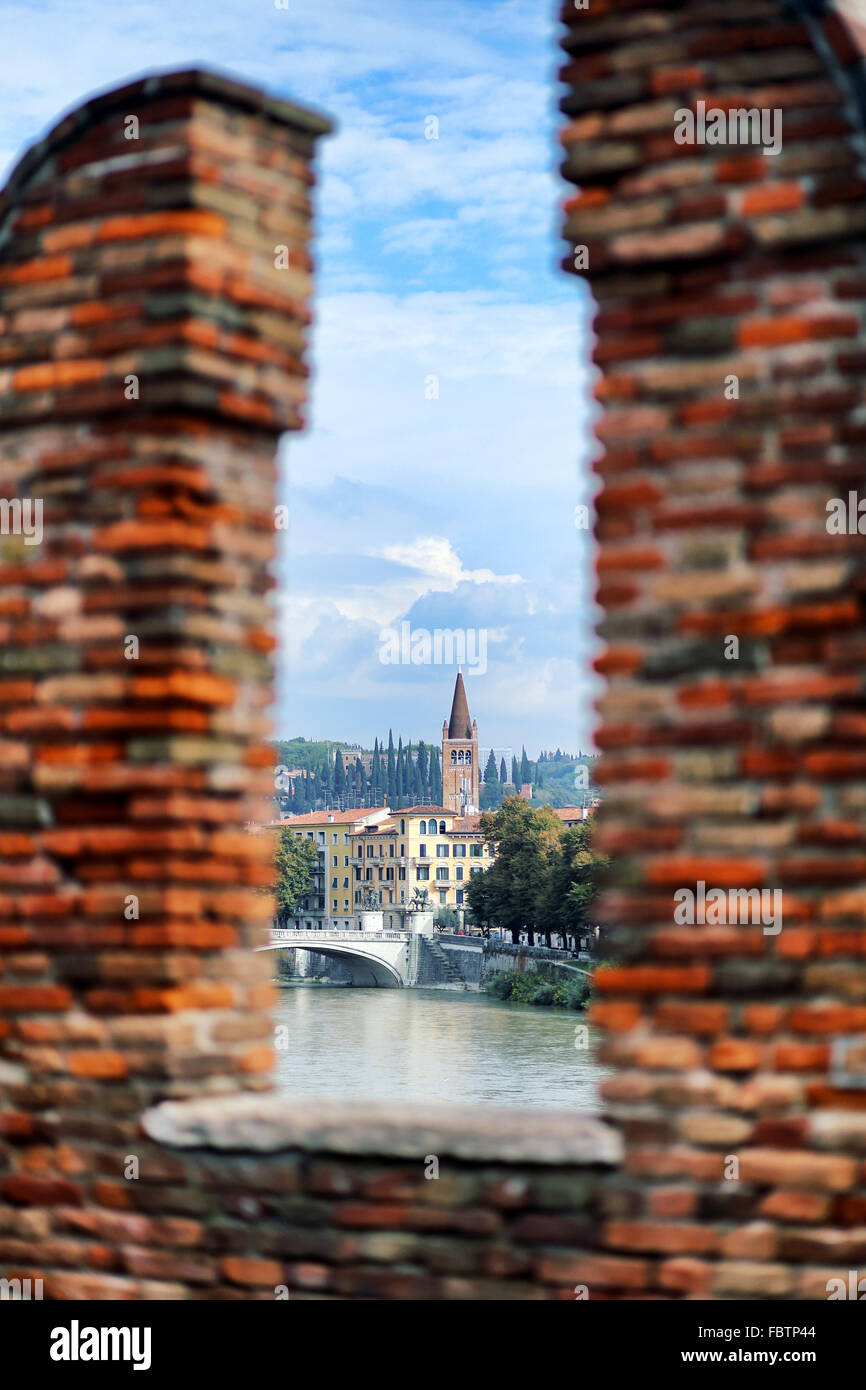 View of historic center of Verona and River Adige Stock Photo - Alamy
