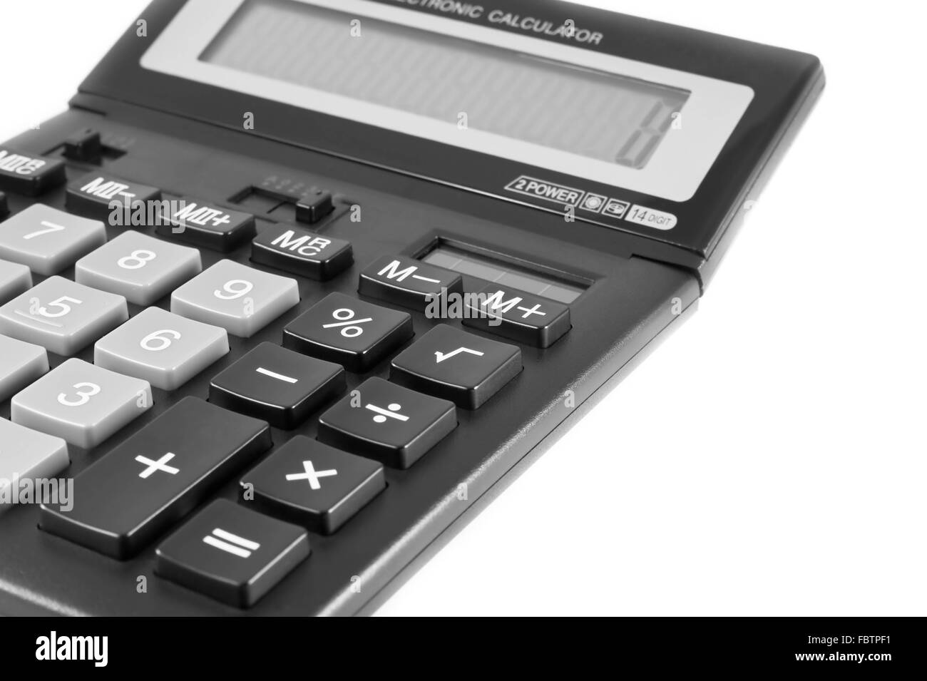 Basic Math Black Calculator Mathematics calculator Black and White Stock Photos & Images - Alamy