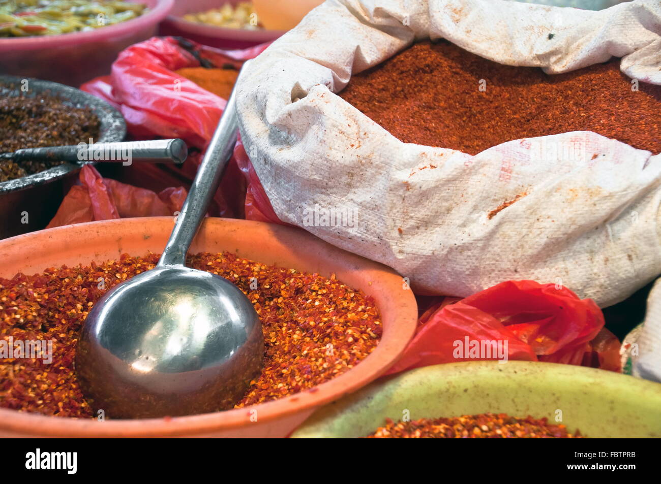 Asian bag of spices Stock Photo