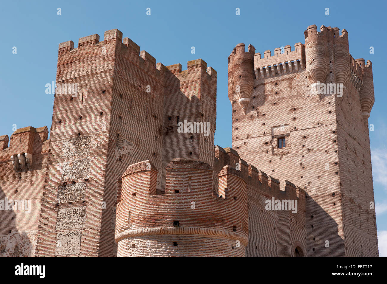 Antique castle. Towers and battlement. Medieval. Horizontal. Stock Photo
