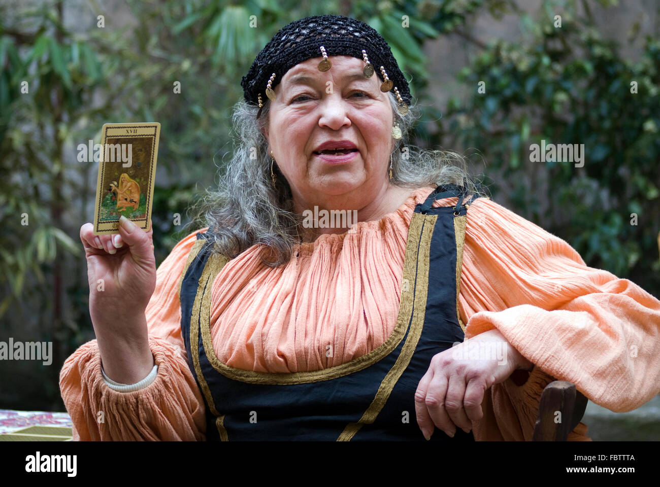 Female gypsy fortune teller looking hires stock photography and images