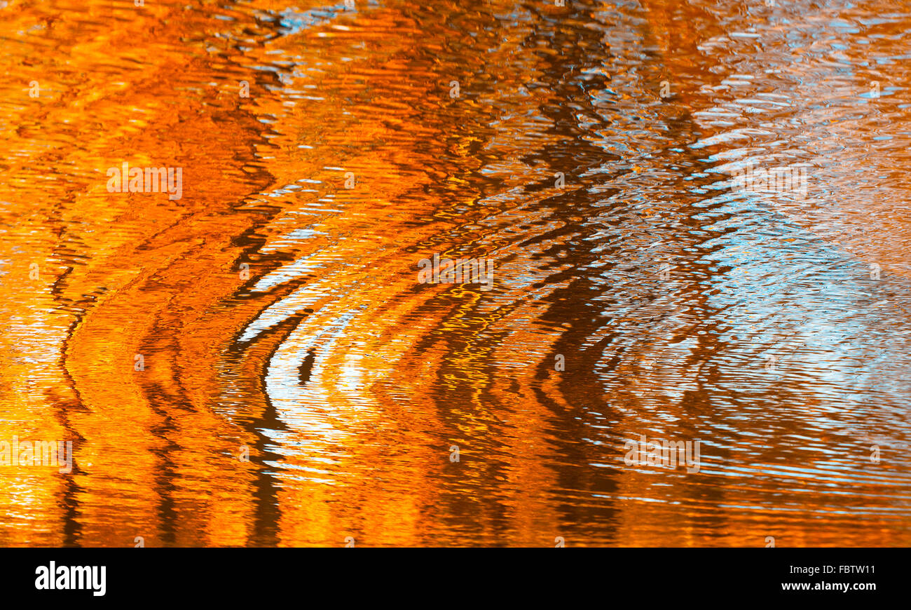 reflections in the water, abstract autumn background Stock Photo - Alamy