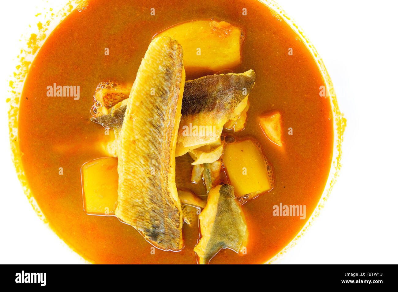 Bouillabaisse, traditional fish soup from Marseille, France Stock Photo
