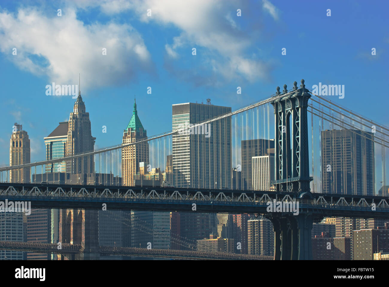 manhattan and brooklyn bridges, new york, usa Stock Photo Alamy