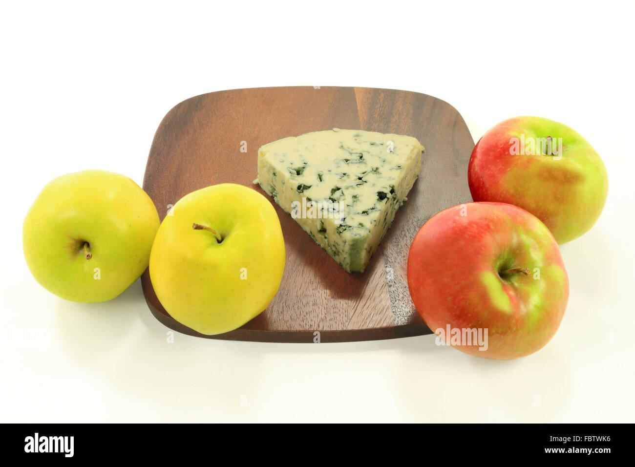 Blue Cheese served with Tart Apples Stock Photo Alamy