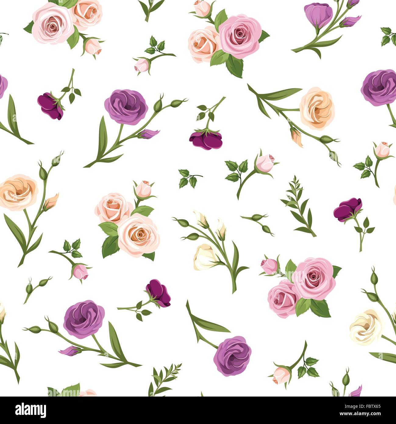 Seamless pattern with colorful flowers. Vector illustration Stock ...