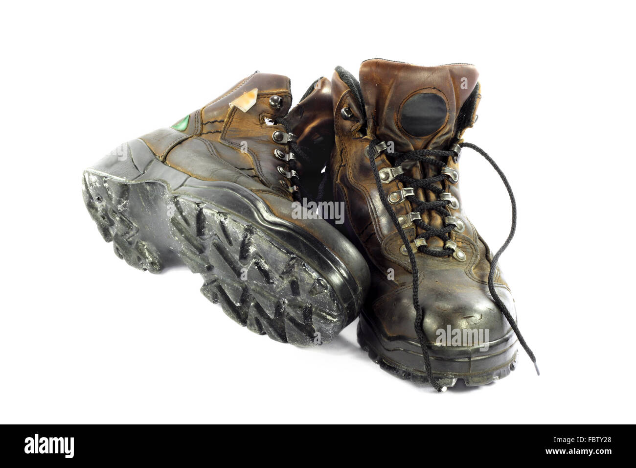 Used Safety Shoes Stock Photo Alamy