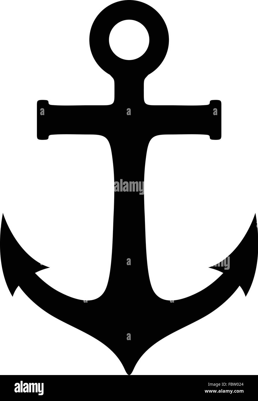 Anchor Icon. Silhouette Outline Line Anchor. Black Symbol Boat or Ship  Isolated on White Background. Marine Logo Stock Vector - Illustration of  emblem, flat: 230050636